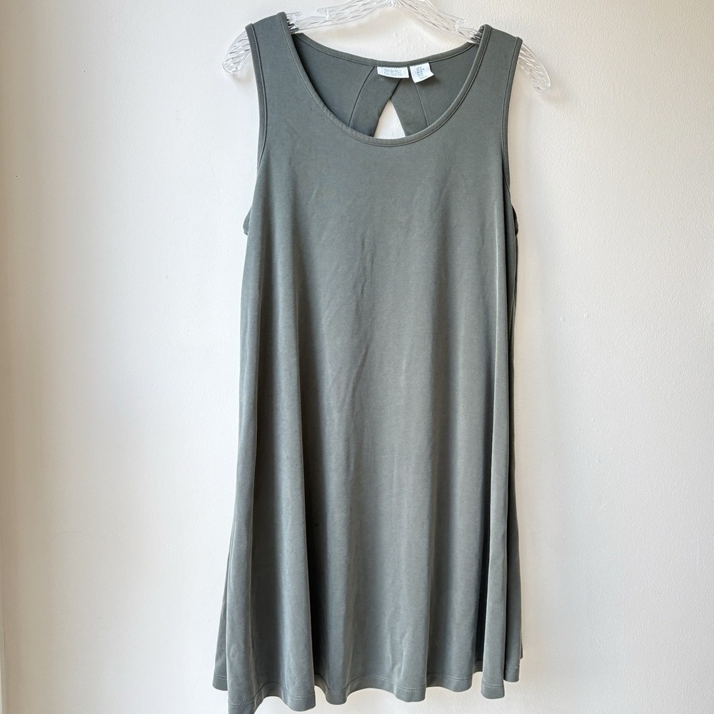Sigrid Olsen Sleeveless Dress Medium Green Beach Party Casual Flowy